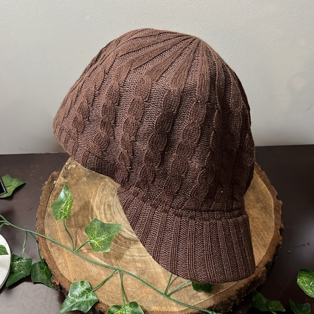 ✔️Retro Brown Knit Newsboy Cap